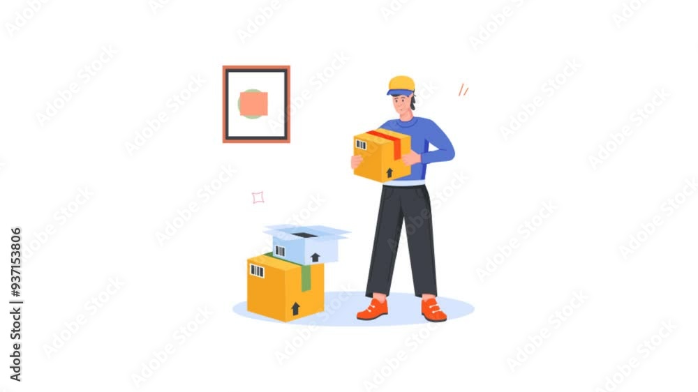 Delivery Boy Animated Illustration Delivery Boy Animated Illustration