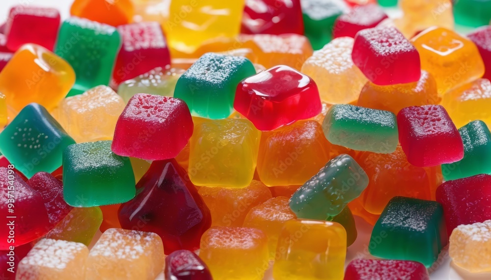 Vibrant Gummy Cubes in a Rainbow of Colors Vibrant Gummy Cubes in a Rainbow of Colors