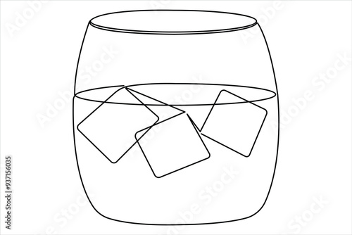 Continuous one single line drawing of wine glass vector illustration minimalism design of beverage element