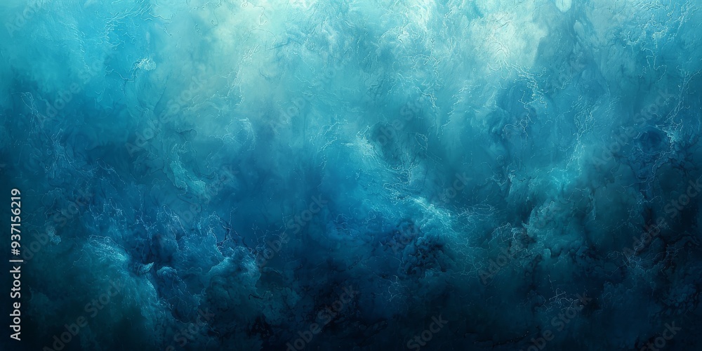 Fototapeta premium Abstract Ocean Depths A mesmerizing swirl of ethereal blue and white hues evokes the tranquil beauty of the ocean floor. The abstract design creates a sense of mystery and wonder, perfect for adding
