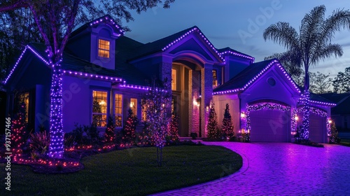 Festive House Decorated with