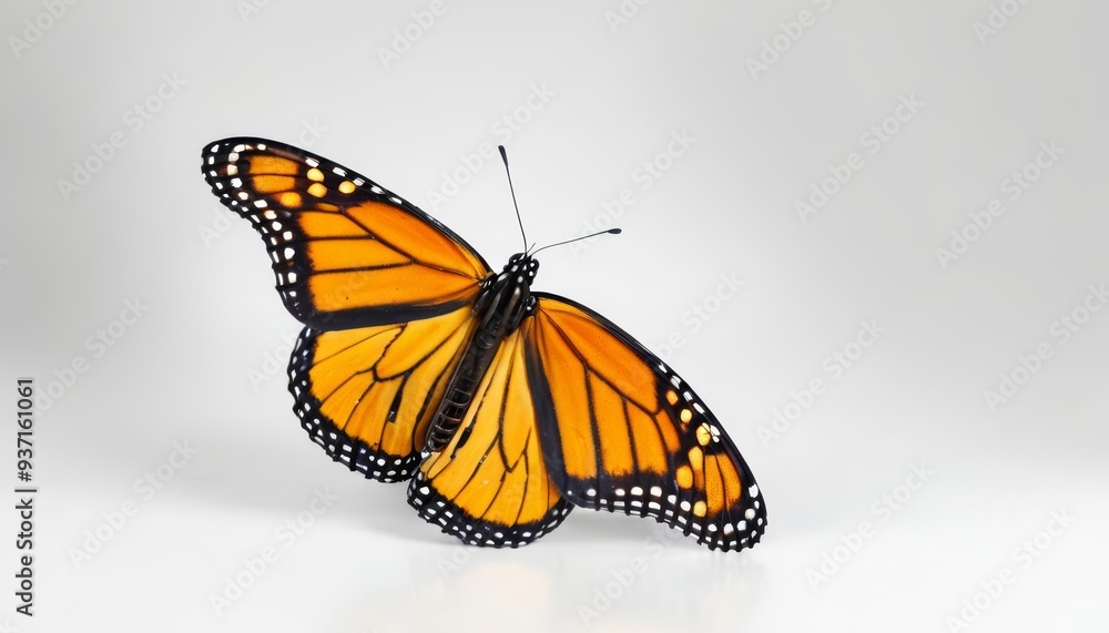Obraz premium Vibrant Monarch Butterfly in Flight