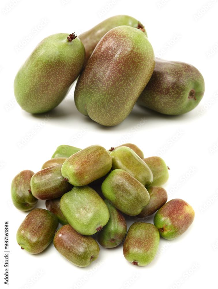 mini kiwi baby fruit (actinidia arguta) on white background mini kiwi baby fruit (actinidia arguta) on white background