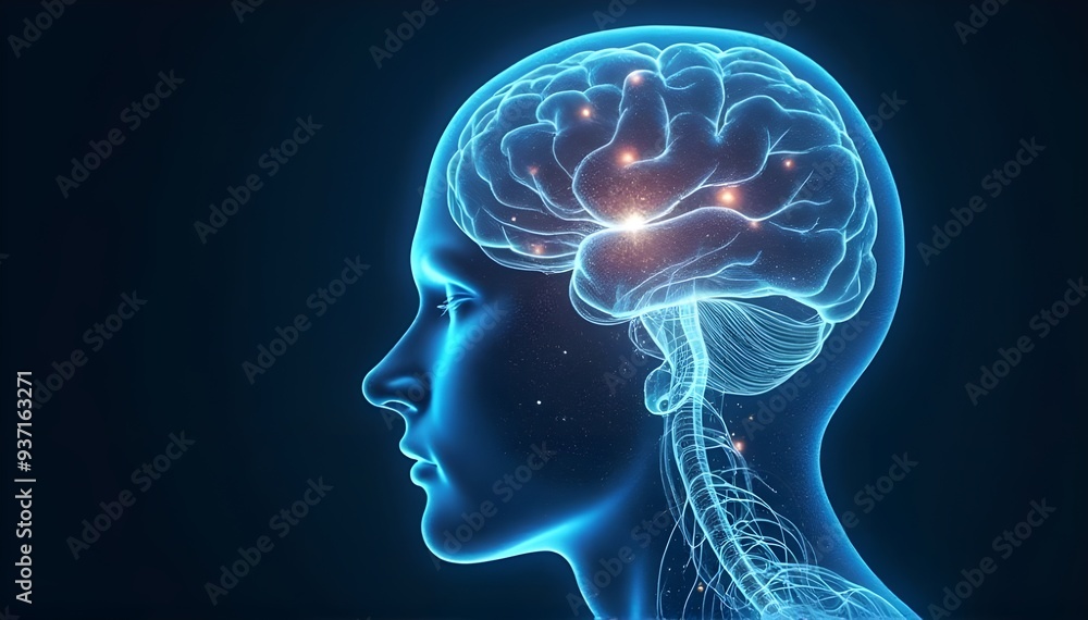 creative thinking and modern innovation biology technology concept, hologram human brain skeleton creative thinking and modern innovation biology technology concept, hologram human brain skeleton