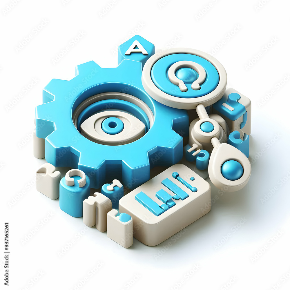 Obraz premium 3D Icon as AI automation and digital marketing concept as An AI automation icon paired with a digital marketing icon symbolizing the role of AI in automating marketing processes perfect for isolated v