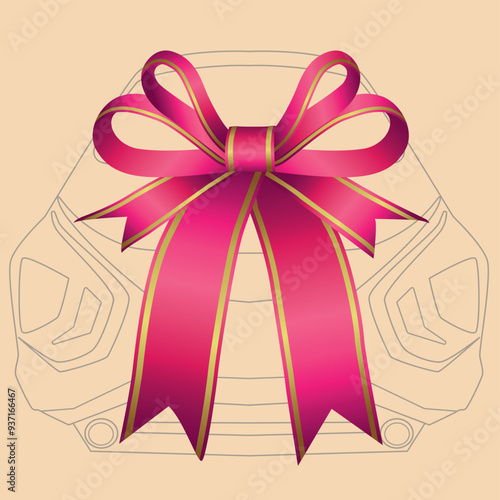 Wholesale giant pink car ribbon for Wrapping and Decorating