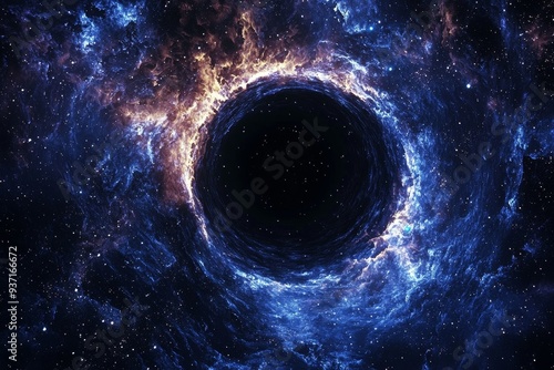 Black hole in space illustration created with Generative AI