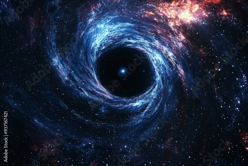 Black hole in space illustration created with Generative AI