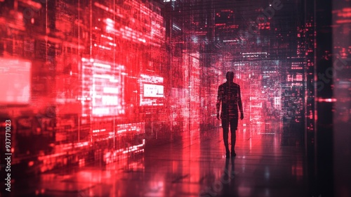 Wallpaper Mural Silhouette of a Man Walking Torontodigital.ca