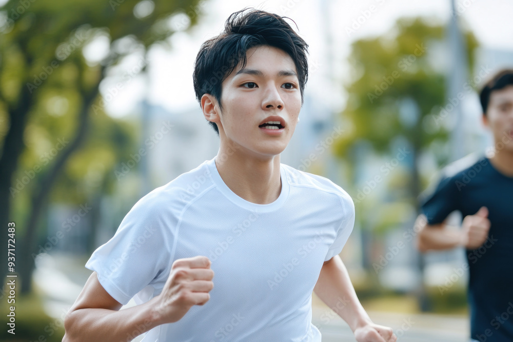 Japanese athlete male effort to exercise for health and fitness vitality Japanese athlete male effort to exercise for health and fitness vitality