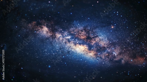 A Starry Night Sky with a Galaxy of Stars and Nebulae