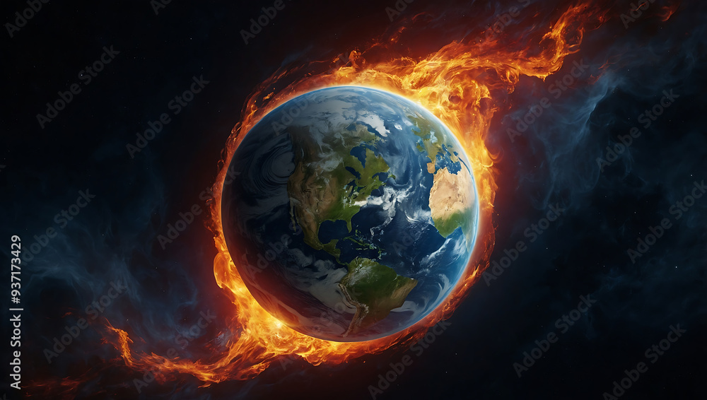 A detailed photorealistic rendering of planet Earth. A detailed photorealistic rendering of planet Earth.