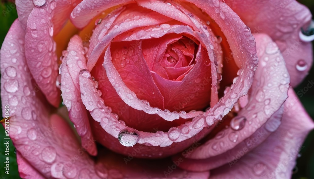 Freshly bloomed rose with dewdrops closeup Freshly bloomed rose with dewdrops closeup