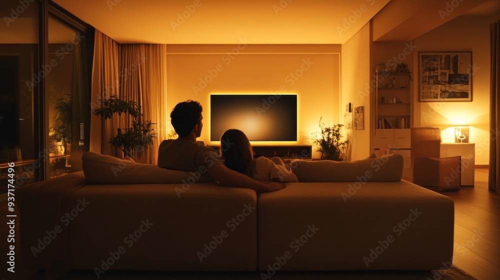 Couple Relaxing on the Couch Couple Relaxing on the Couch