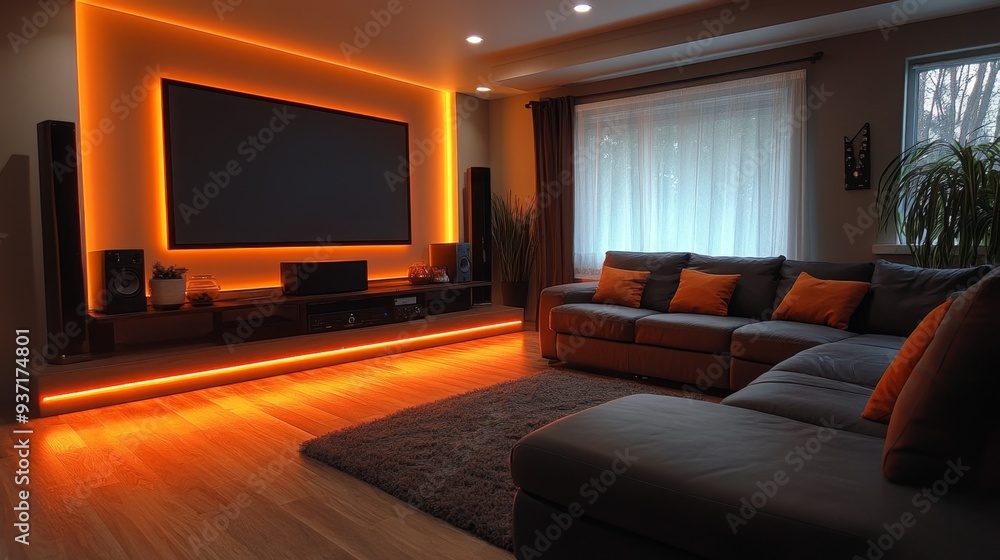 Modern Home Theater with Modern Home Theater with