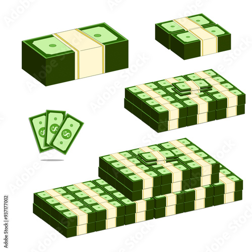 Pila de billetes dólares