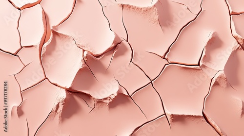 Rough, cracked clay with a dry, earthy texture, soft diffused light