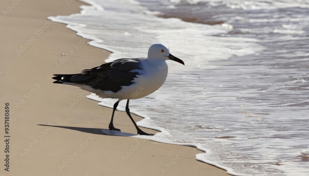 Peaceful beach moment with a seagull Peaceful beach moment with a seagull