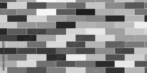 Rectangular Stretcher Bond Pattern black and white In a Rectangular Stretcher Bond Pattern rectangular tiles are laid in a brick pattern.
