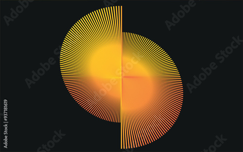 Yellow Spiral Black Hole on Galaxy Background.planet and physics concept design,vector illustration.