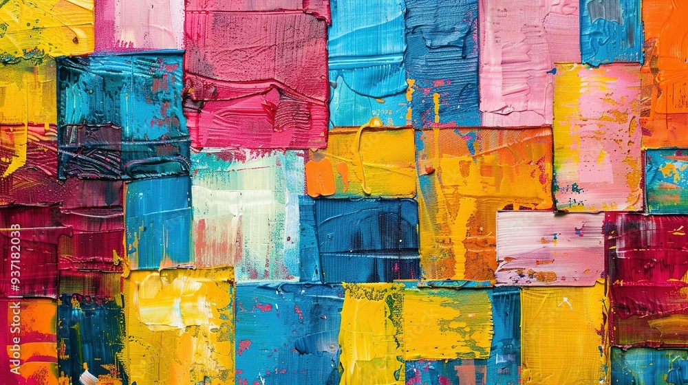 Abstract Painting with Vibrant Colors and Textured Strokes Abstract Painting with Vibrant Colors and Textured Strokes