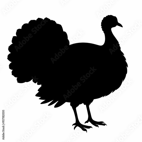 turkey poultry silhouette. vector illustration of white background