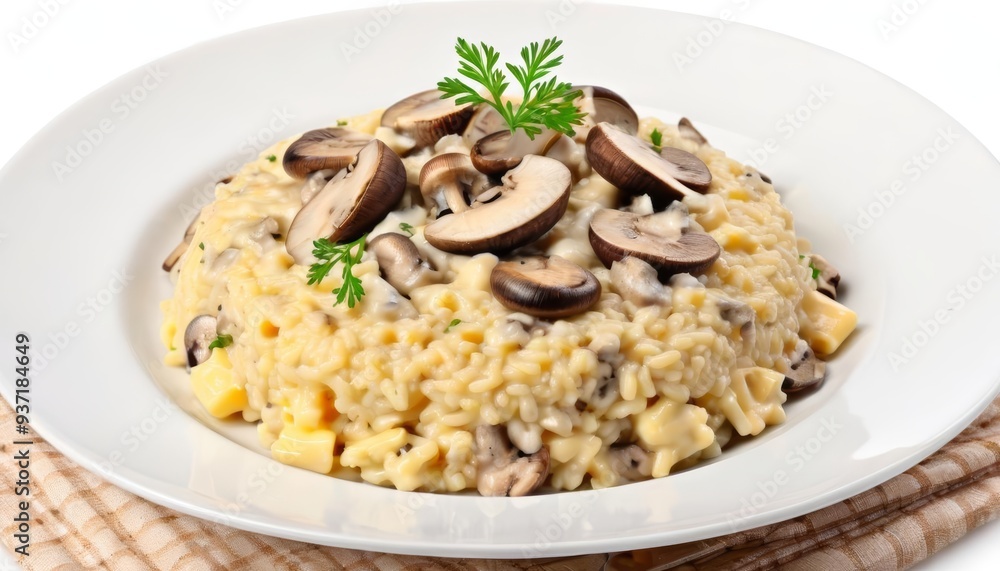 Delicious Mushroom Risotto on a Plate Delicious Mushroom Risotto on a Plate