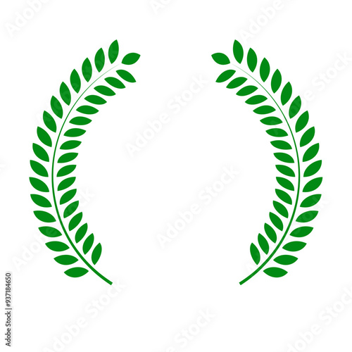 Corona triunfal verde de hojas