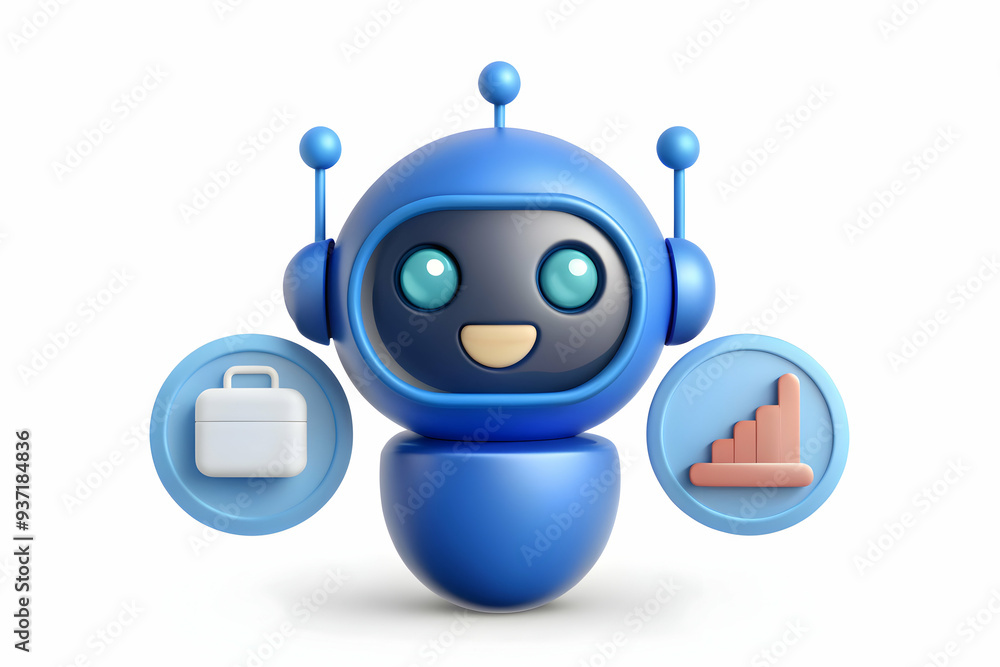 3D Icon as AI chatbot and e commerce concept as An AI chatbot icon ...