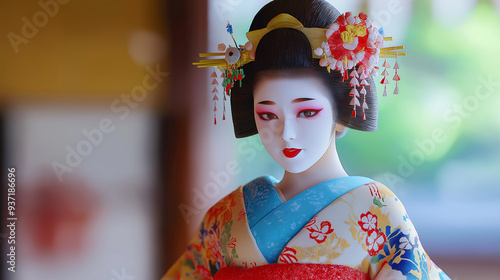 日本｜美しい風景｜京都｜舞子の後ろ姿｜着物姿｜kyoto | maiko | AI generate