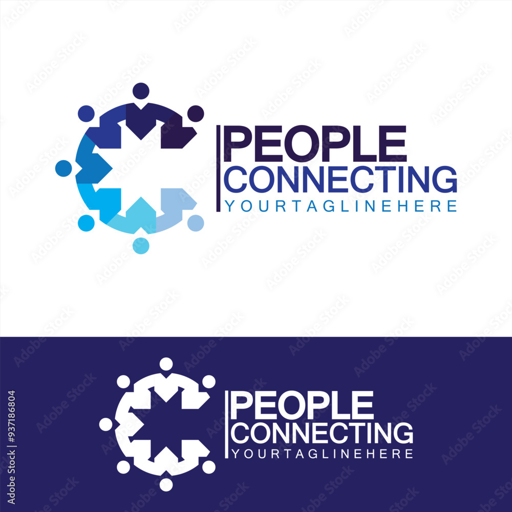 Abstract Initial Letter C Connecting People Logo Vector Design Template Abstract Initial Letter C Connecting People Logo Vector Design Template