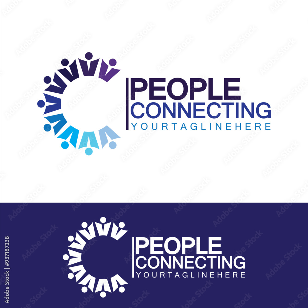 Abstract Initial Letter C Connecting People Logo Vector Design Template Abstract Initial Letter C Connecting People Logo Vector Design Template