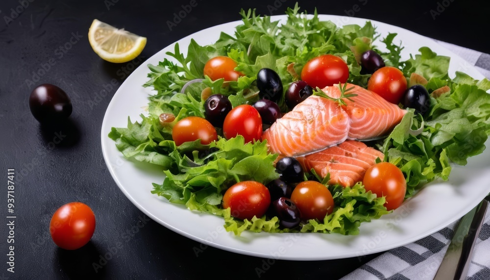 Fresh and vibrant salad with salmon and citrus Fresh and vibrant salad with salmon and citrus