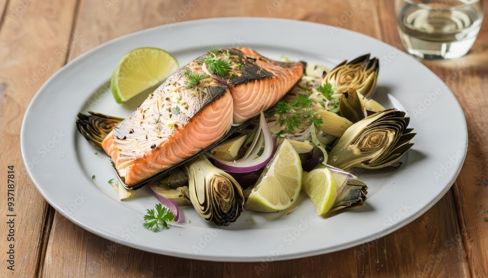 Deliciously fresh seafood dish ready to be savored Deliciously fresh seafood dish ready to be savored