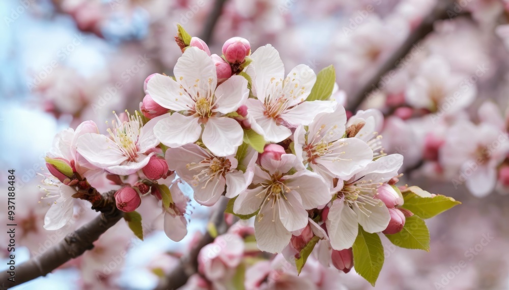 Blooming beauty A closeup of a cherry blossom tree in full bloom Blooming beauty A closeup of a cherry blossom tree in full bloom
