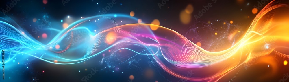 Abstract Colorful Glowing Lines with Bokeh. Abstract Colorful Glowing Lines with Bokeh.