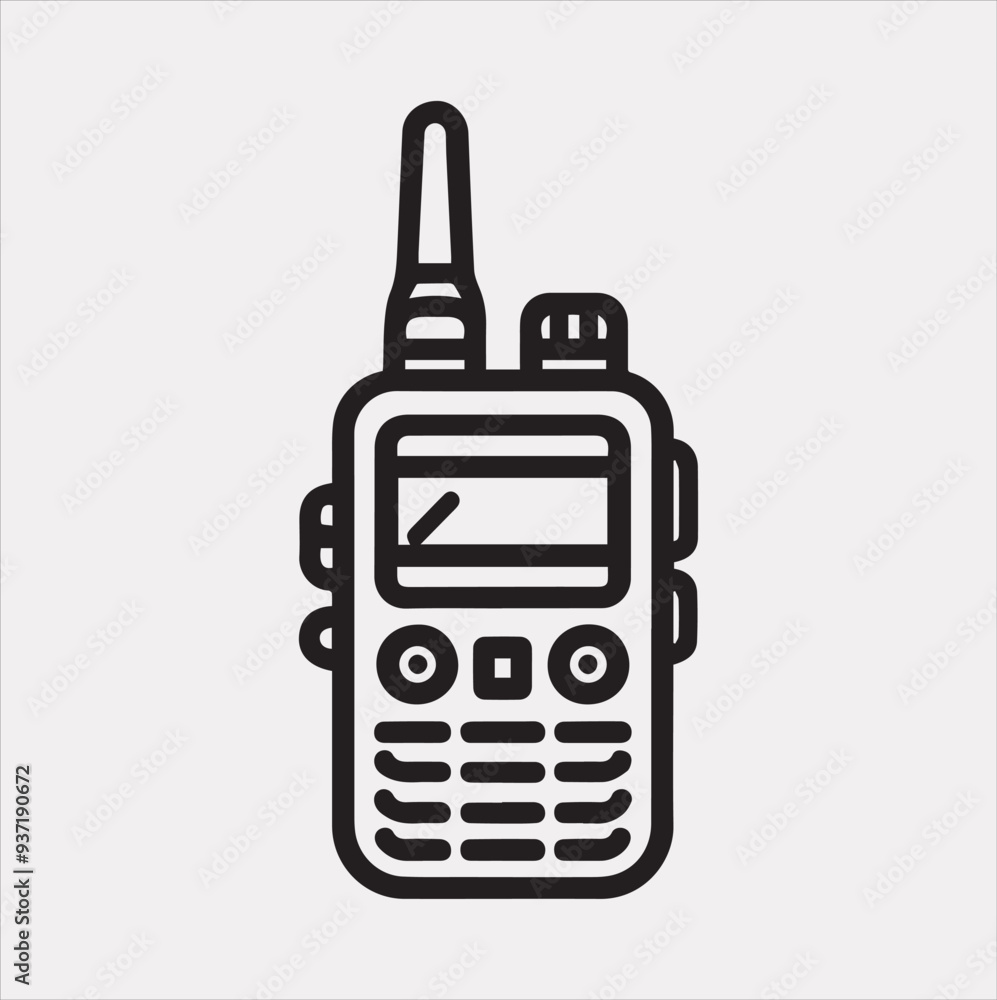 Walkie talkie Vector silhouette icon on a white background Walkie talkie Vector silhouette icon on a white background