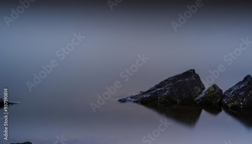 Ethereal seascape  Rocks and misty horizon