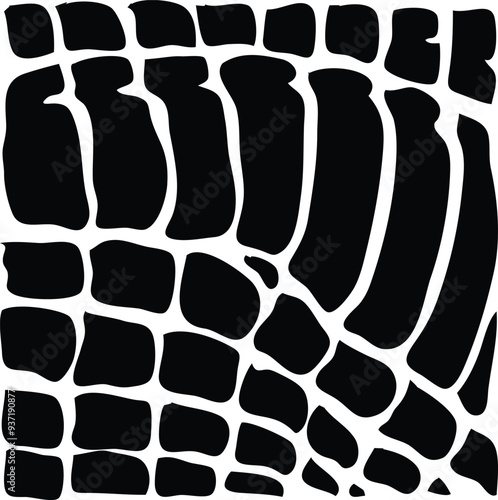 Crocodile Skin Pattern Scale vector in Black and white seamless