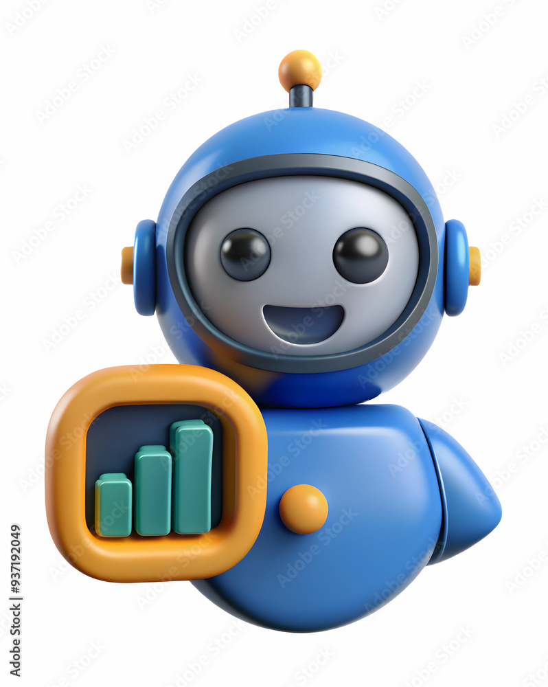 3D Icon as Chatbot and stock market chart concept as A chatbot icon paired with a stock market chart representing the use of AI in financial market analysis perfect for isolated vector designs. isolat 3D Icon as Chatbot and stock market chart concept as A chatbot icon paired with a stock market chart representing the use of AI in financial market analysis perfect for isolated vector designs. isolat