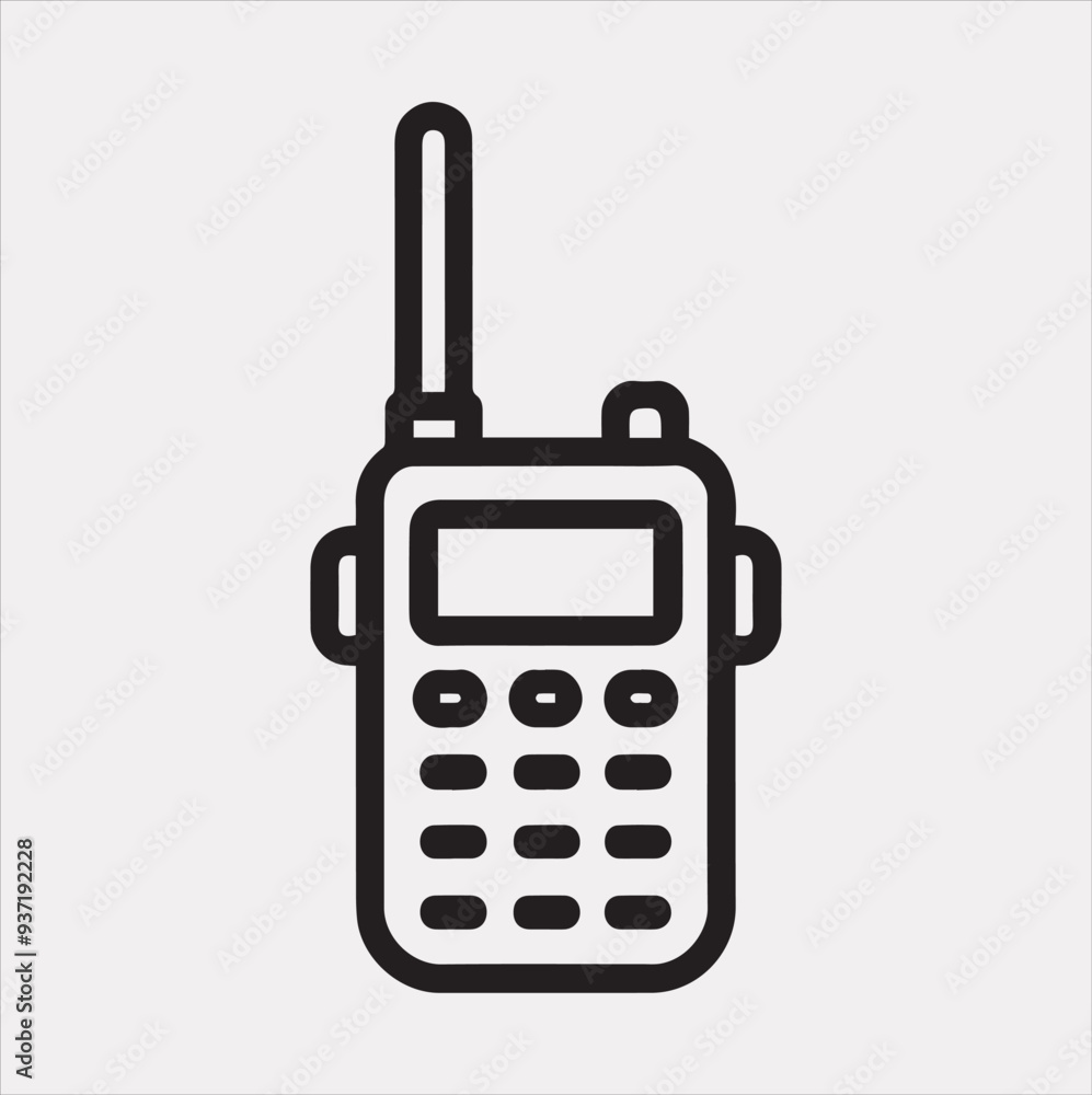 Walkie talkie Vector silhouette icon on a white background Walkie talkie Vector silhouette icon on a white background