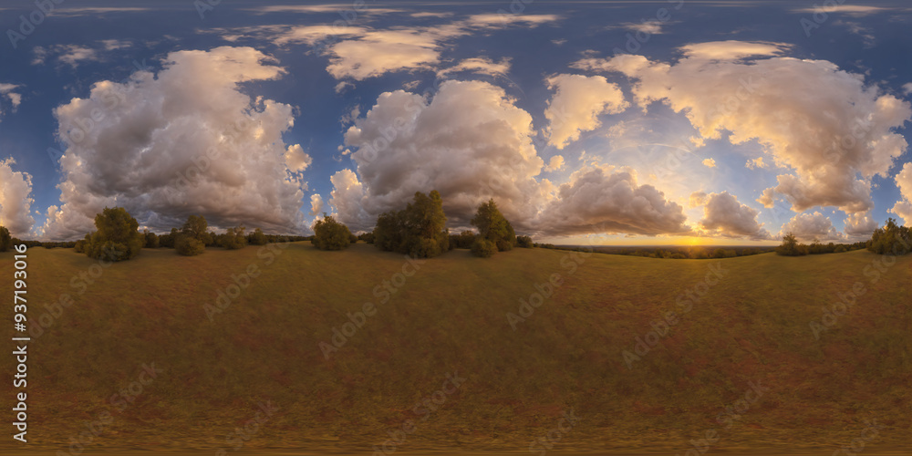 Fototapeta premium HDRI Marvelous Sky Landscape Equirectangular Panorama 45