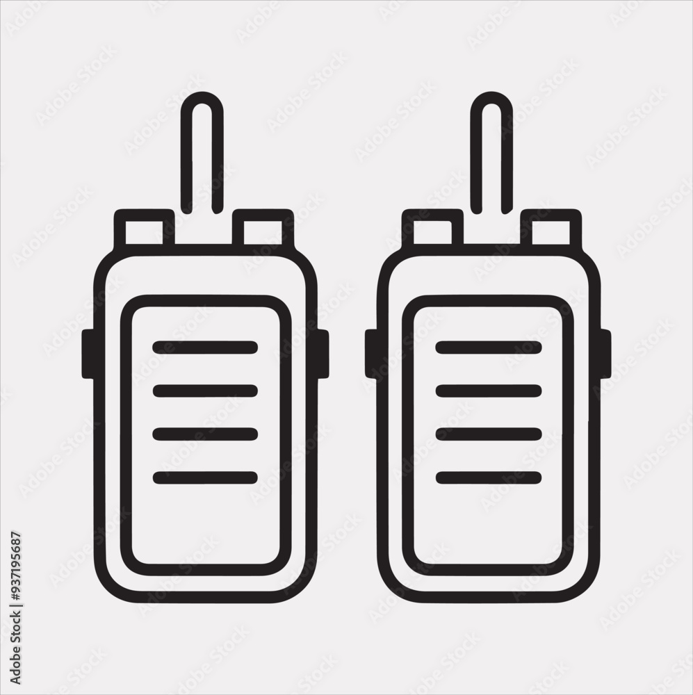Walkie-talkie Vector silhouette icon on a white background Walkie-talkie Vector silhouette icon on a white background