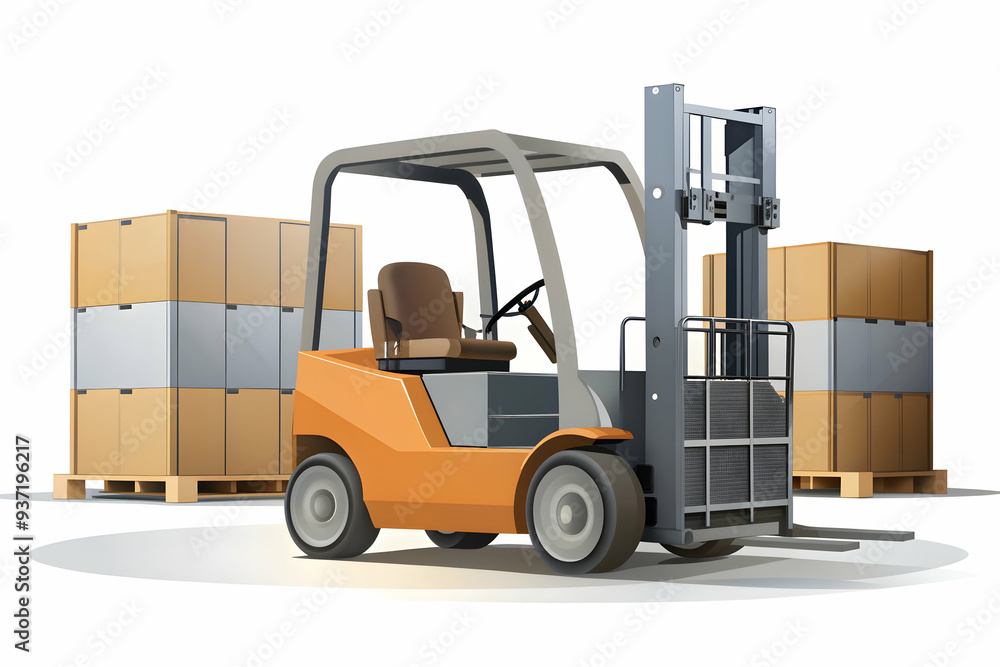 3D Icon as Electric forklift and factory floor concept as An electric forklift paired with a factory floor representing eco friendly material handling in manufacturing perfect for isolated vector desi 3D Icon as Electric forklift and factory floor concept as An electric forklift paired with a factory floor representing eco friendly material handling in manufacturing perfect for isolated vector desi