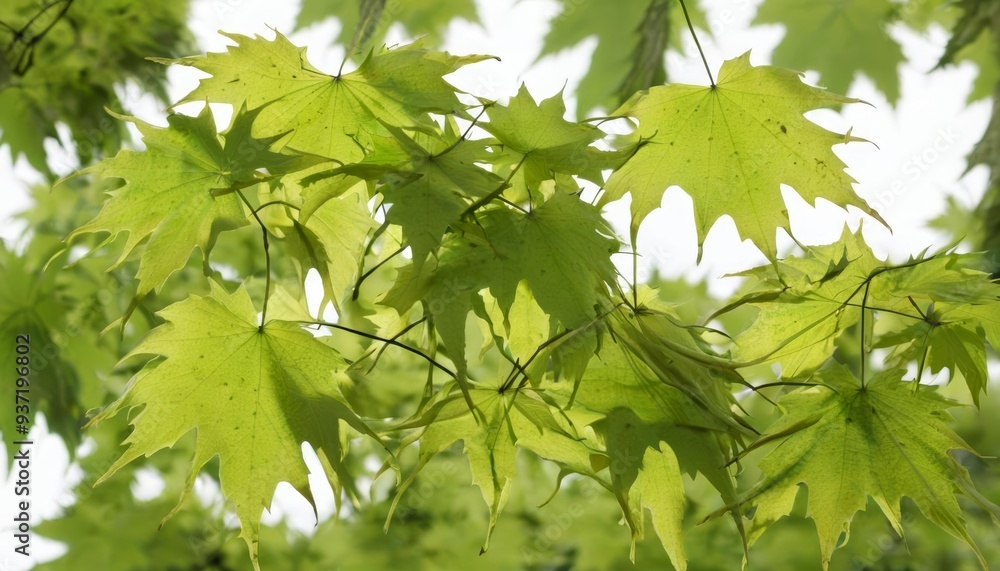  Vibrant green leaves in a tree symbolizing growth and natures beauty