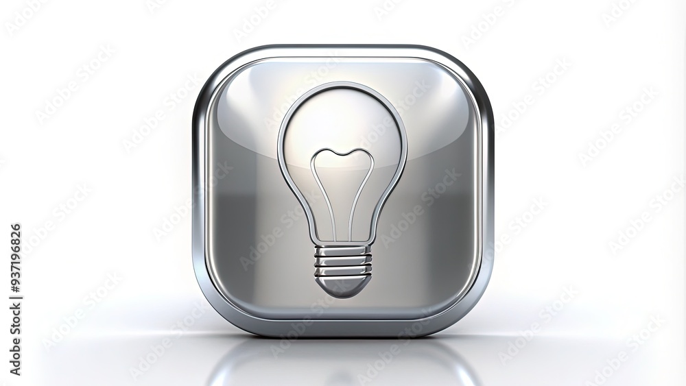 A modern, minimalist design concept featuring a sleek, silver icon with a smooth, reflective surface, isolated on a pure white background, symbolizing innovation and simplicity. A modern, minimalist design concept featuring a sleek, silver icon with a smooth, reflective surface, isolated on a pure white background, symbolizing innovation and simplicity.