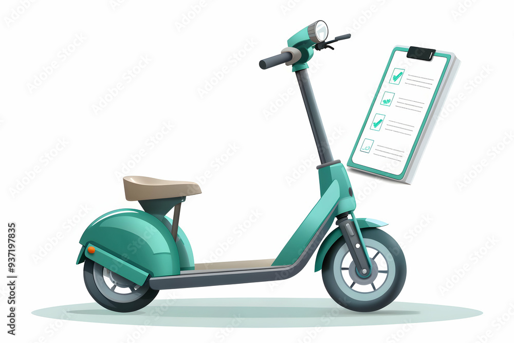 3D Icon as Electric scooter and business plan concept as An electric scooter paired with a business plan document representing eco friendly commuting and strategic business planning perfect for isolat 3D Icon as Electric scooter and business plan concept as An electric scooter paired with a business plan document representing eco friendly commuting and strategic business planning perfect for isolat
