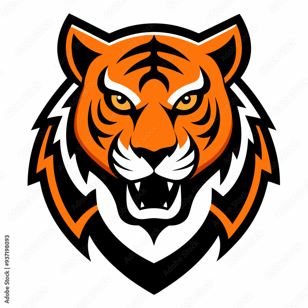 Tiger head icon Logo design vector art illustration on a white background Tiger head icon Logo design vector art illustration on a white background