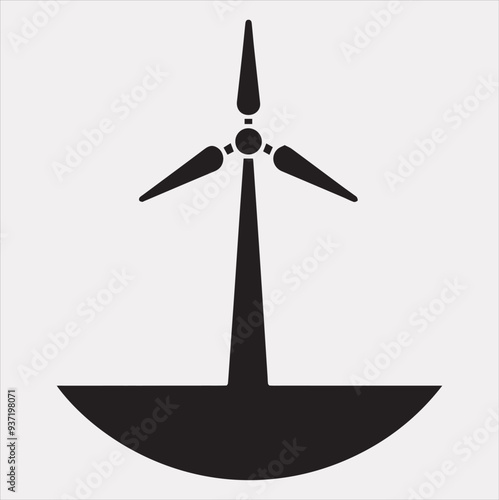 wind power Icon Vector silhouette illustration icon on a white background