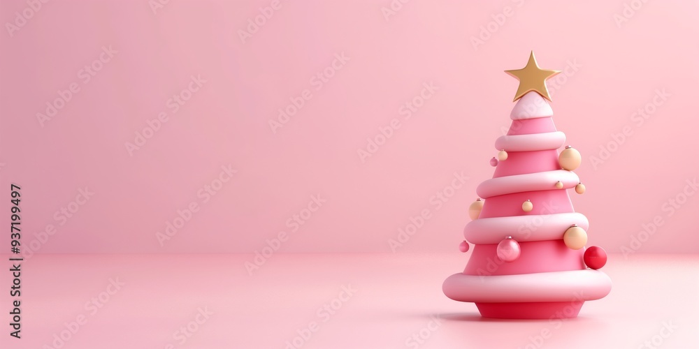 Christmas tree with star on top isolate on background Christmas tree with star on top isolate on background